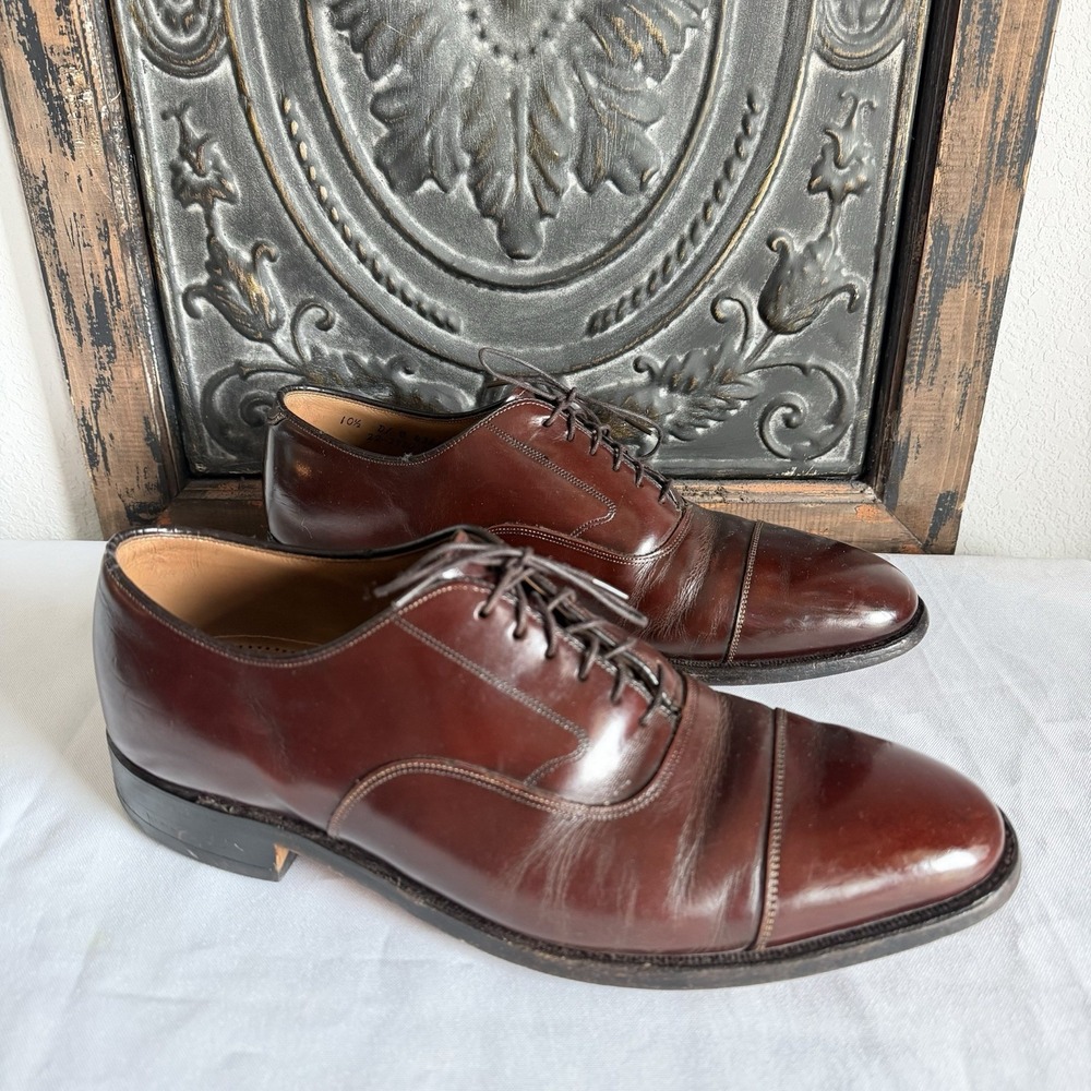 JOHNSTON & MURPHY Optima Cap Toe Oxford Shoes Made in USA‎ Mens 10.5 D/B 43664